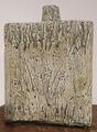 Square Bottle Vase with impressed grasses by Ray Toms